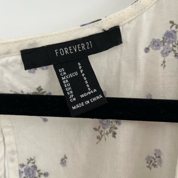 Square neck floral linen dress - Picture 4 of 6